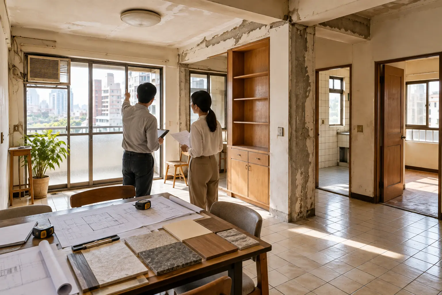 台北老屋翻新前進行住宅屋況與空間評估