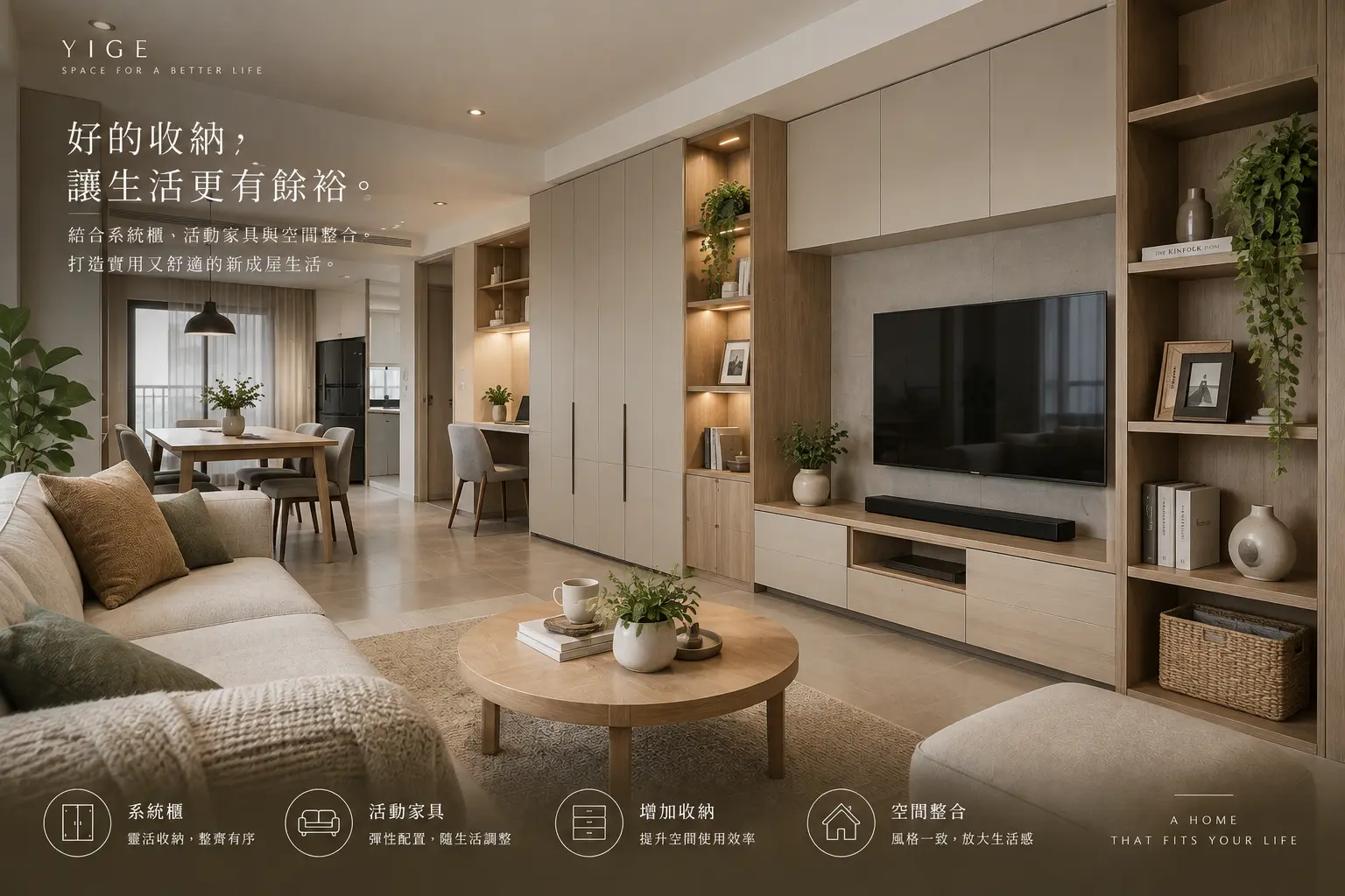 新成屋木作系統櫃與家具收納規劃